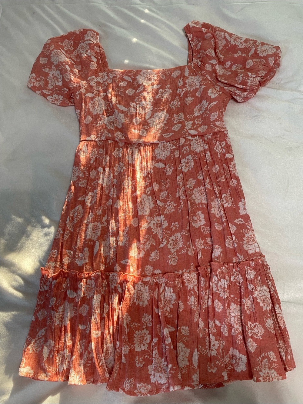 Blu Pepper Coral Pink Floral Mini Dress